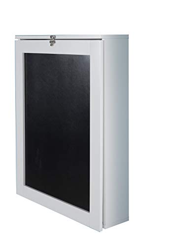 Phönix 805106WE - Escritorio York para fijar en la pared, un/extraíble con mucho espacio de almacenamiento y estante de los compartimentos y panel de la frente, 60 x 75 x 15.5 cm, color blanco