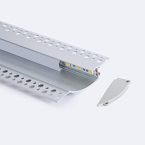 LEDKIA LIGHTING Perfil Aluminio Empotrable Para Escayola/Pladur Para Tira LED hasta 12mm 2m