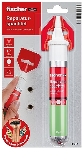 Fischer REPAIR SPATZTEL, 1x tubo de espátula de reparación, 70 ml, rellena agujeros, repara grietas, se endurece rápidamente - sin herramientas - 545948 producto surtido