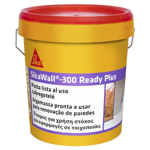 SikaWall-300 Ready Plus, Blanco, Pasta lista al uso para el alisado y la regularización de paramentos interiores en yeso, hormigón, mortero y pinturas antiguas, 7 kg