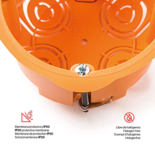 FAMATEL - Caja empotrar para mecanismos | Triple | 67x45 mm | Naranja