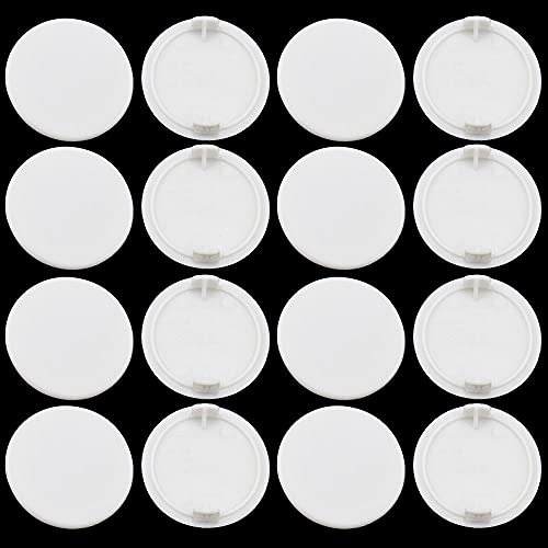 PLCatis - 25 Piezas Tapas Redondas para Ocultar Agujeros 35MM Tapones para Agujeros de Perforación Tapones de Plástico para Muebles Embellecedor Redondo para Orificios Agujeros - Blanco