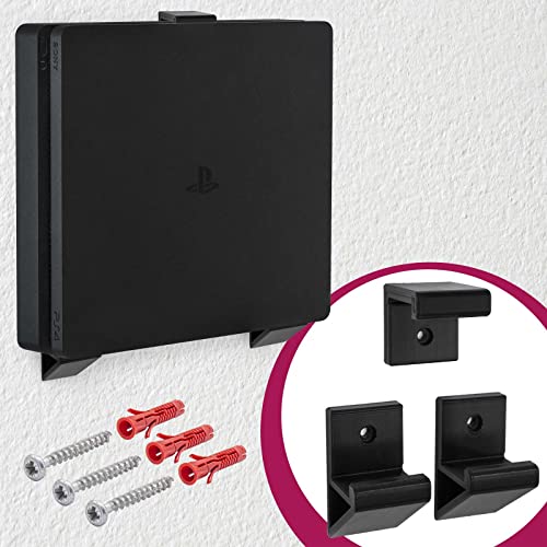 Soporte de pared para consola antivuelco negro para Sony PlayStation 4 PS4 Slim