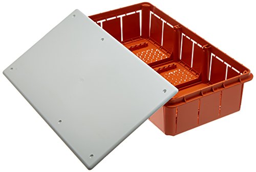 Electraline 60413 - Caja de derivación (para empotrar en obra, 296x153x70 mm), Blanco/Naranja (White/Orange)