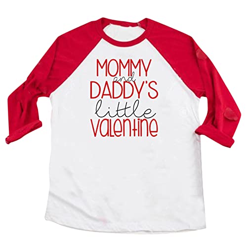Tope Ventana Sudadera del Día de San Valentín para bebés recién nacidos, jersey con estampado de letras para niños y niñas, Tops de cuello redondo de tamaño para San Valentín Top (Red, 18-24 Months)